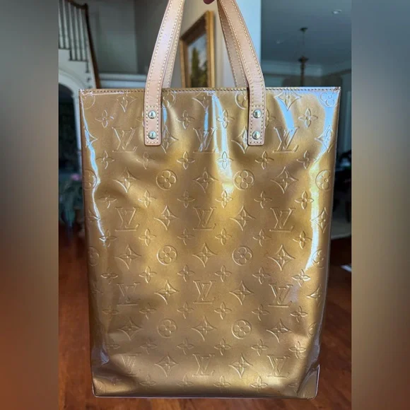Pre-Loved Louis Vuitton Monogram Vernis Reade MM Women's Tote Bronze